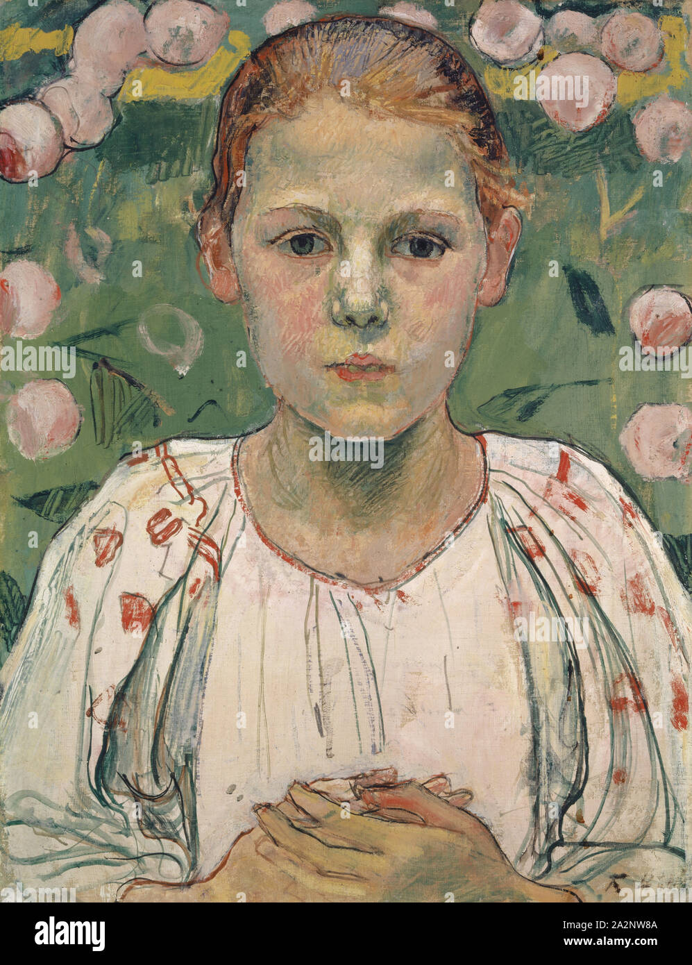 Portrait of Kathe von Bach (in the garden), 1904, oil on canvas, 42.2 x 32.6 cm, signed lower right: F. Hodler (indistinct), inscribed on the back of the canvas on the lower left: In the garden., F. Hodler., Ferdinand Hodler, Bern 1853–1918 Genf Stock Photo