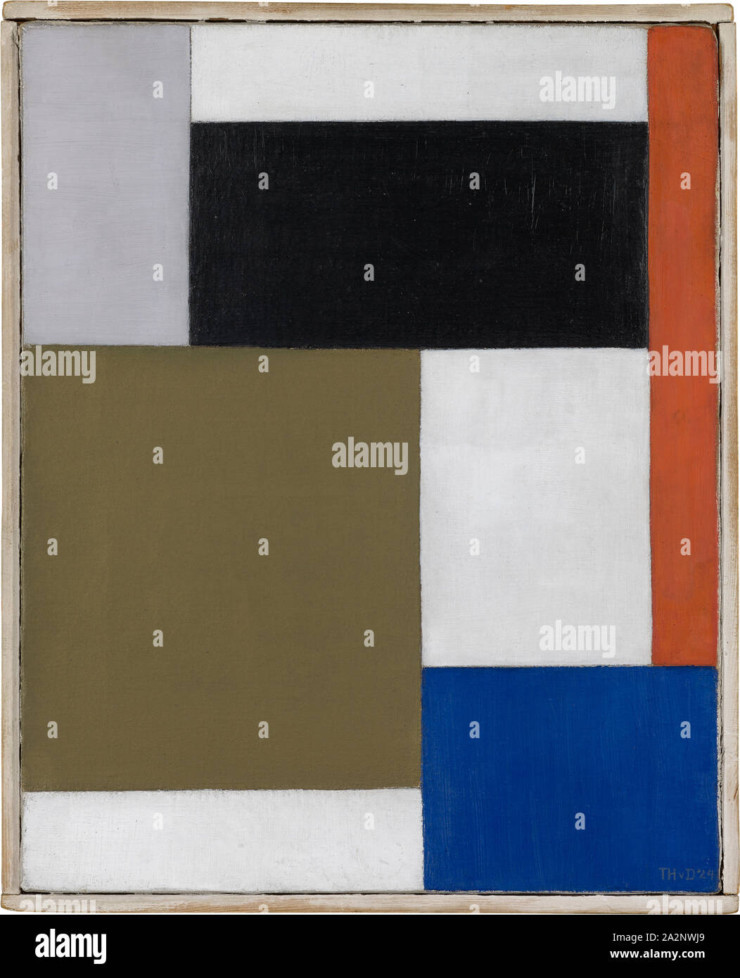 Composition, July 1923-1924, oil on canvas, 41.5 x 33.4 cm, signed lower right: TH v D '24, inscribed on the back of the stretcher by the artist (?): THEO VAN DOESBURG and indication of the image orientation with two arrows and HAUT, Theo van Doesburg, Utrecht 1883–1931 Davos/Graubünden Stock Photo