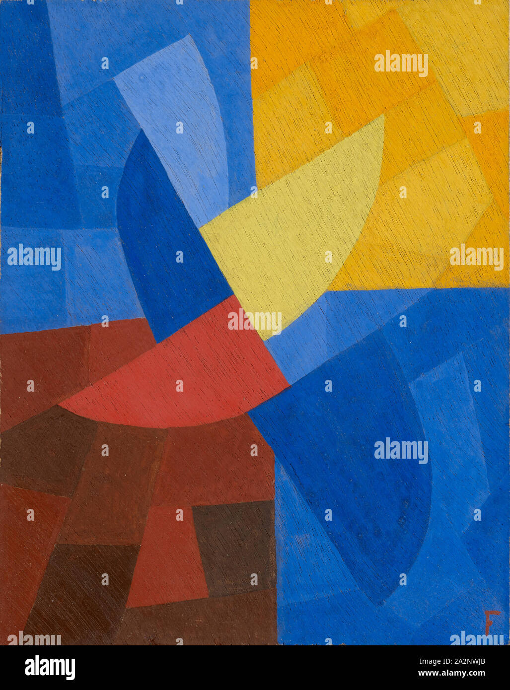 Composition, around 1932, tempera on wood, 21.5 x 17 cm, monogrammed lower right: F [in red color], Otto Freundlich, Stolp/Pommern (heute Slupsk) 1878–1943 bei Lublin (Maidanek Stock Photo