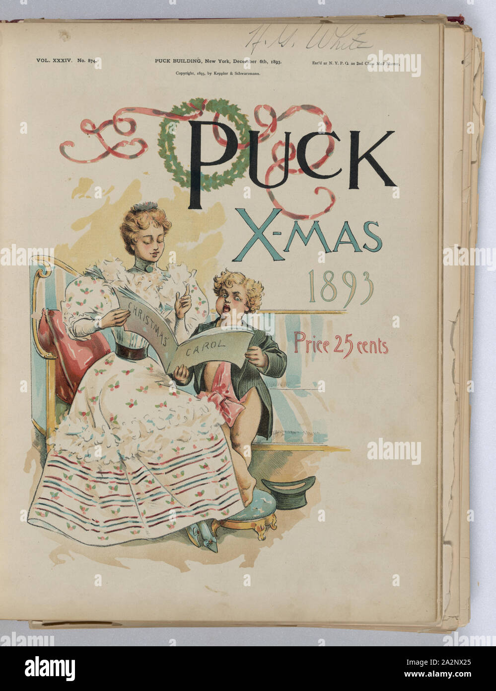 Puck x-mas 1893 Stock Photo