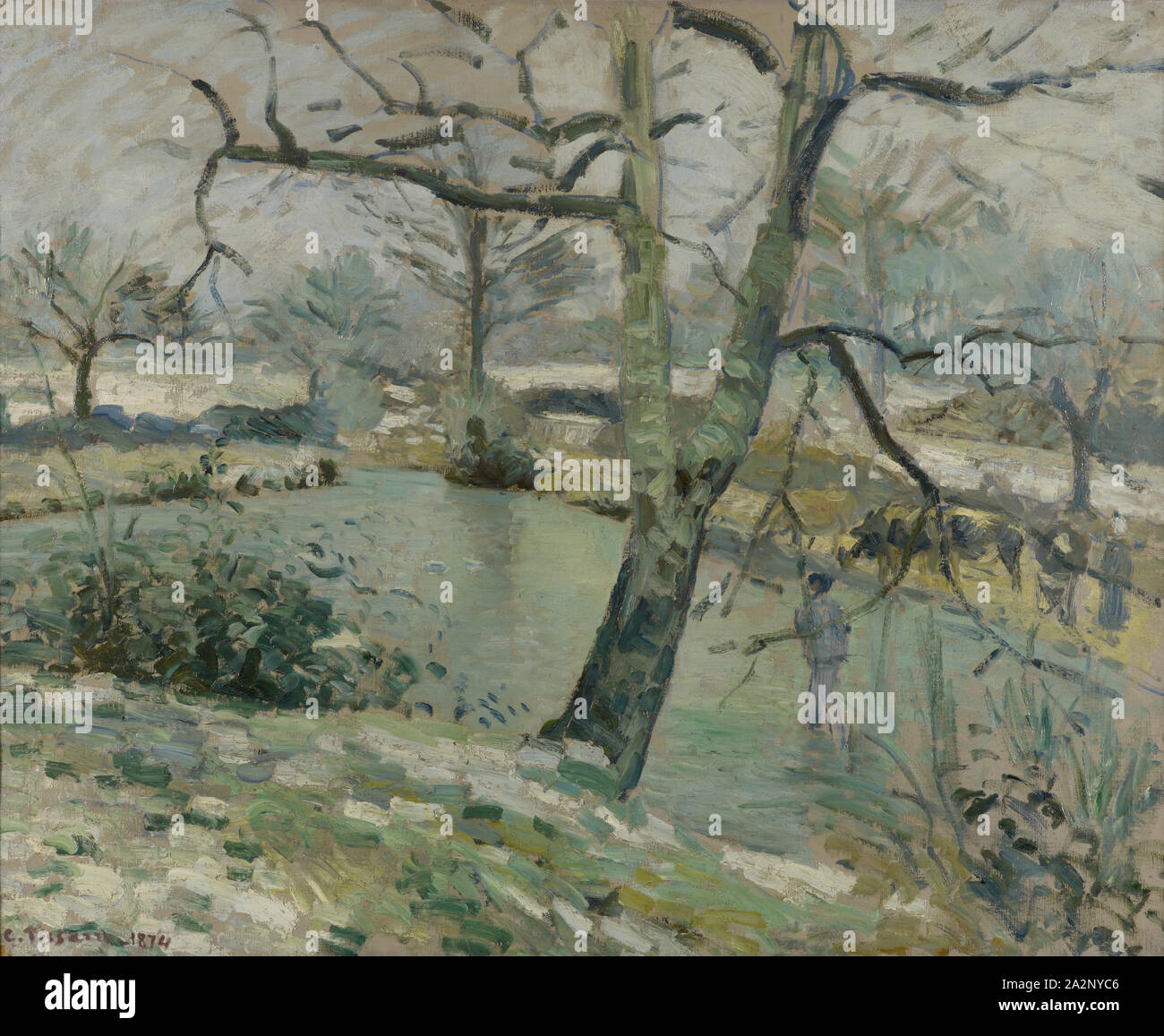 L'Étang de Montfoucault, effet d'hiver, 1874, oil on canvas