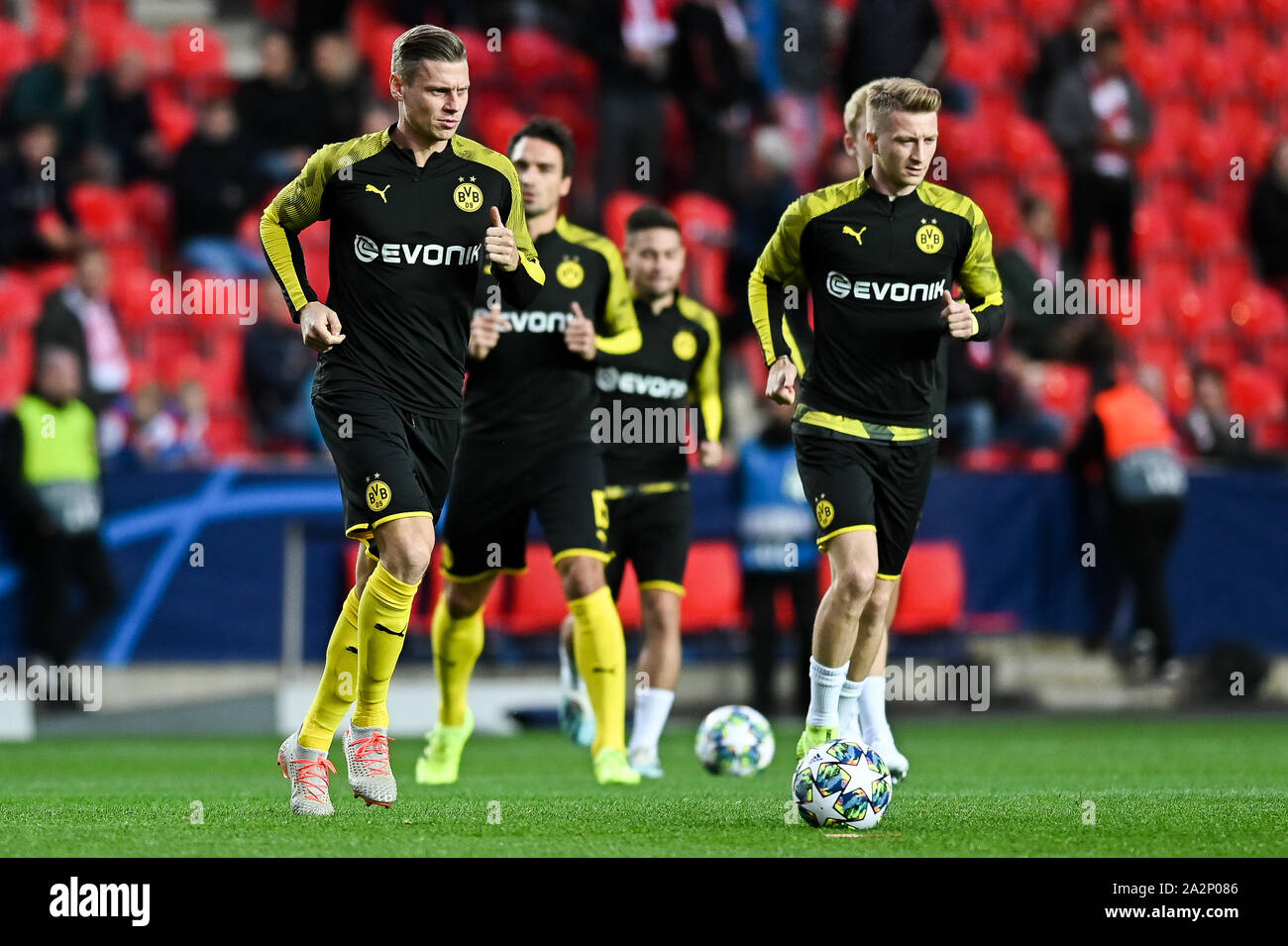 Nicolae Stanciu from Slavia Prague during the UEFA Champions League (Group  F) match between Slavia Prague and Borussia Dortmund in Prague.(Final  score; Slavia Prague 0:2 Borussia Dortmund Stock Photo - Alamy