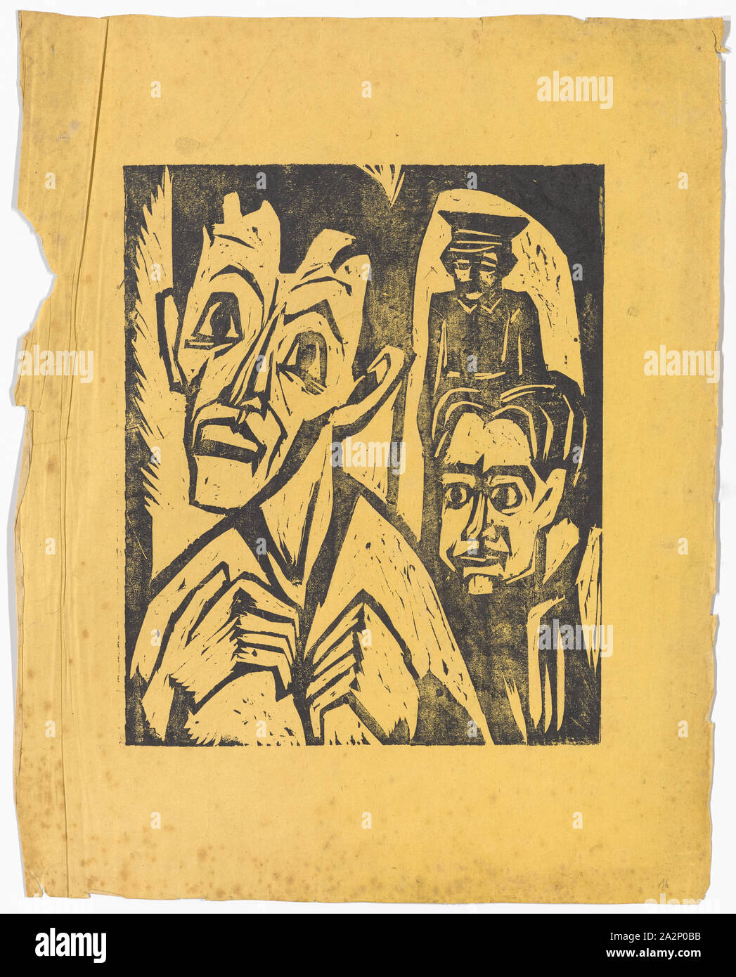 The confession, 1926, woodcut on ocher paper, sheet: 50.7 x 40.2 cm (largest mass) |, Picture: about 33 x 27.5 cm, Hermann Scherer, Rümmingen/Baden-Württemberg 1893–1927 Basel Stock Photo