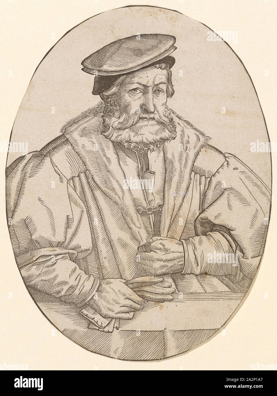 Portrait of Jacob Sturm, c. 1568, woodcut, without frame, sheet: 17.1 x 12.9 cm, unsigned, Tobias Stimmer, Schaffhausen 1539–1584 Strassburg Stock Photo
