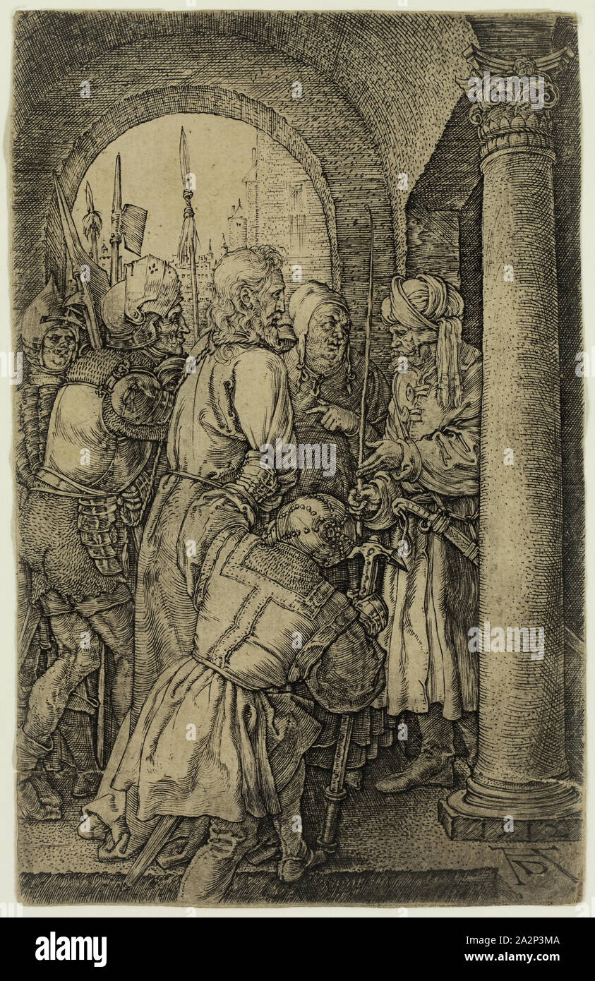 After Albrecht Durer German 1471 1528 Christ Before Pilate Between 1600 And 1800 Engraving Printed In Black Ink On Laid Paper Sheet Trimmed Within Plate Mark 4 5 8 2 7 8 Inches 11 7 7 3 Cm Stock Photo Alamy