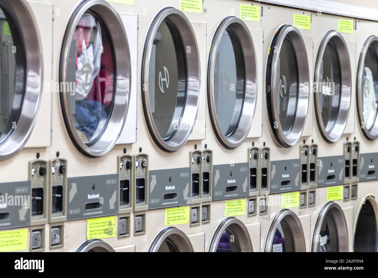 Miami, USA September 09, 2019 industrial washing machines in public