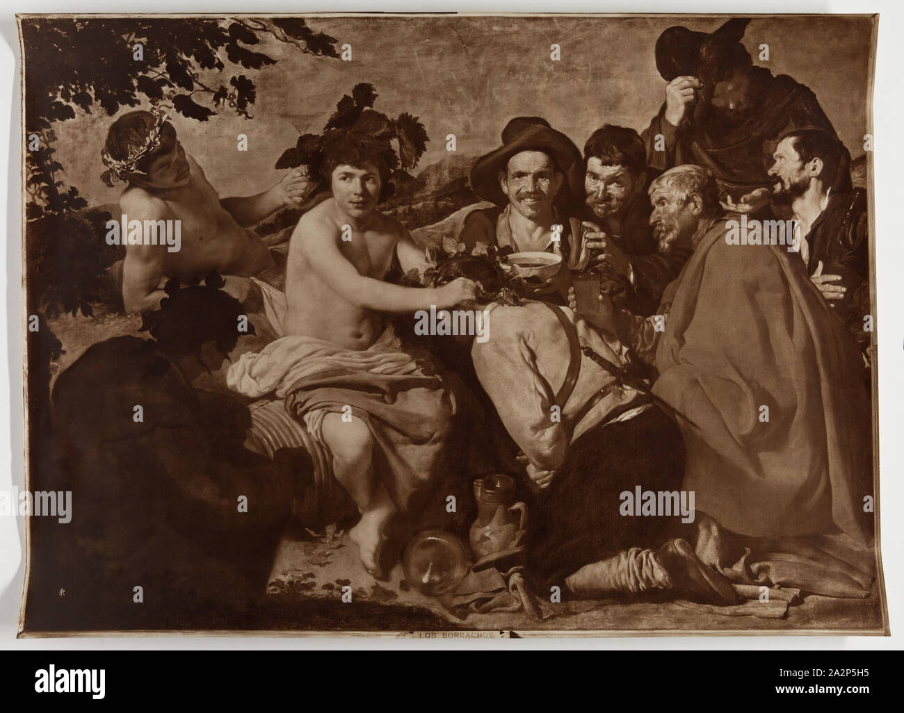 James Anderson, English, 1813-1877, after Diego Rodríguez de Silva Velázquez, Spanish, 1599-1660, Los Borrachos, c. 1906, Sepia-toned carbon print, Image: 21 5/8 x 29 7/8 in Stock Photo