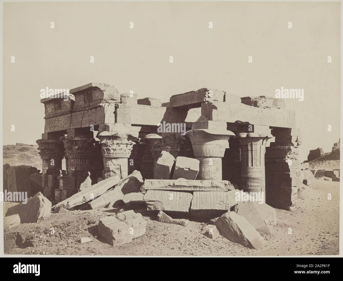 Anonymous Artist, Temple of Kom Ombo on the Eastern Bank of the Nile, ca. 1850, albumen print Stock Photo