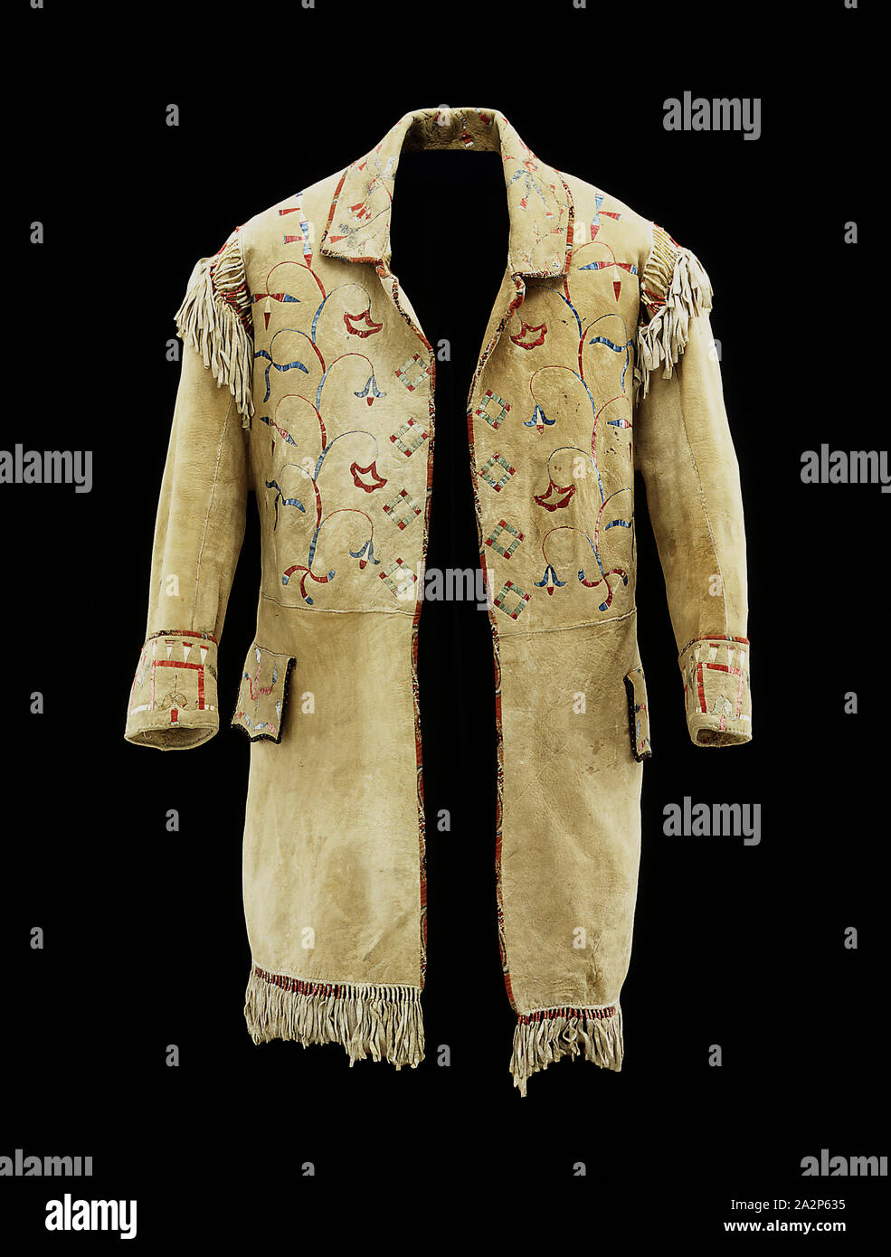 Eastern Sioux, Native American, Métis, Native American, Man's Coat, ca.  1850, buckskin, cloth, and porcupine quills, Overall: 42 × 33 inches (106.7  × 83.8 cm Stock Photo - Alamy