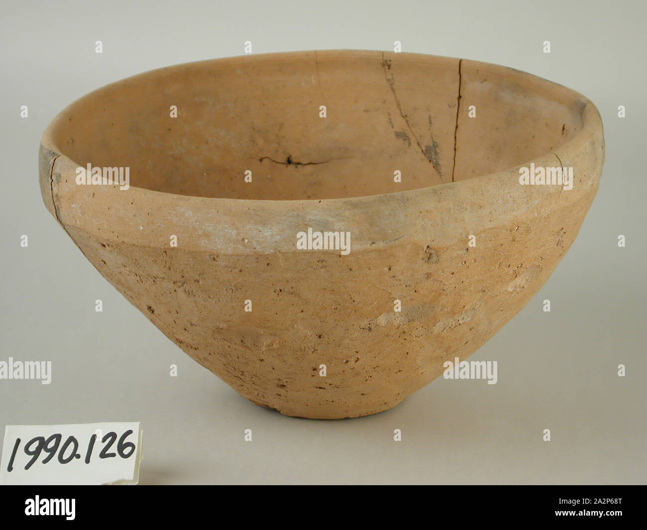 Egyptian, Roughly Made Bowl, between 3300 and 3100 BCE, Terracotta, Overall: 4 1/4 × 8 inches (10.8 × 20.3 cm Stock Photo