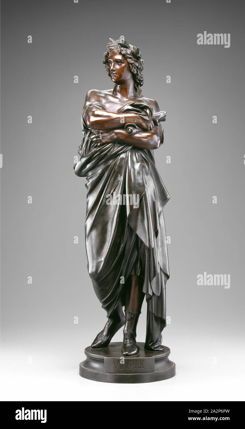 Albert Ernest Carrier-Belleuse, French, 1824-1887, Virgil, ca. 1855,  bronze, Overall: 31 3/8 × 8 3/4 × 8 3/4 inches (79.7 × 22.2 × 22.2 cm Stock  Photo - Alamy