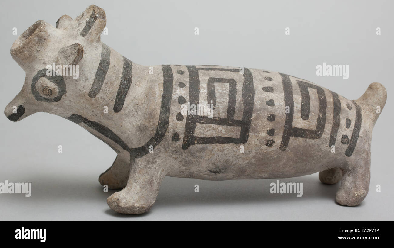 North American, Native American, Effigy of a Dog, ca. 1050, clay, Overall: 3 × 6 inches (7.6 × 15.2 cm Stock Photo
