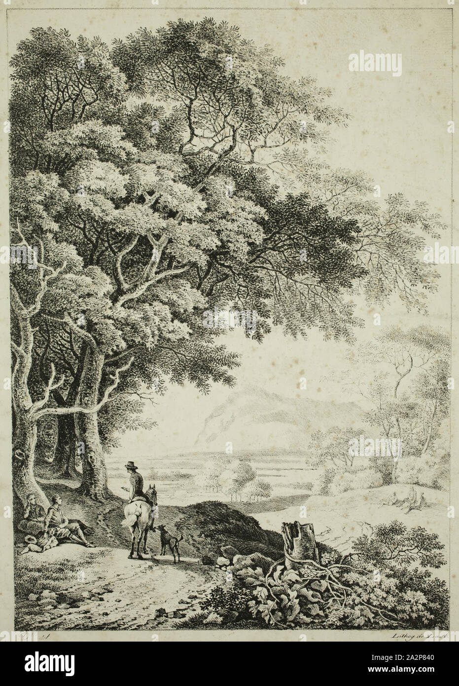 Louis Bacler d'Albe, French, 1762-1824, Untitled, c. 1820, lithograph printed in black ink on wove paper, Image: 13 1/8 x 9 1/4 in. (33.3 x 23.5 cm Stock Photo