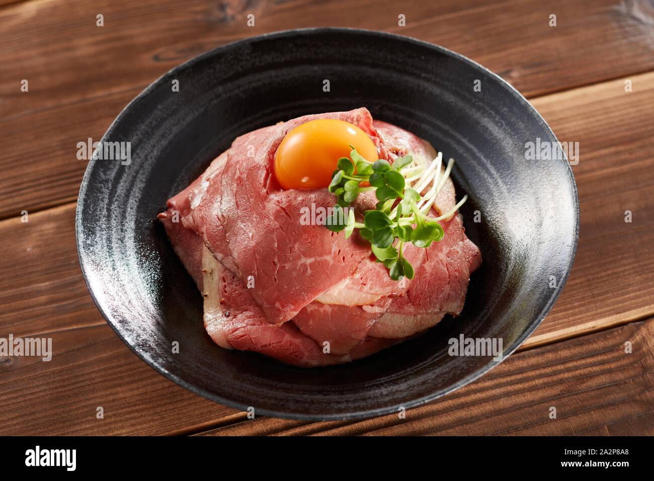 Roast beef rice bowl Stock Photo Alamy