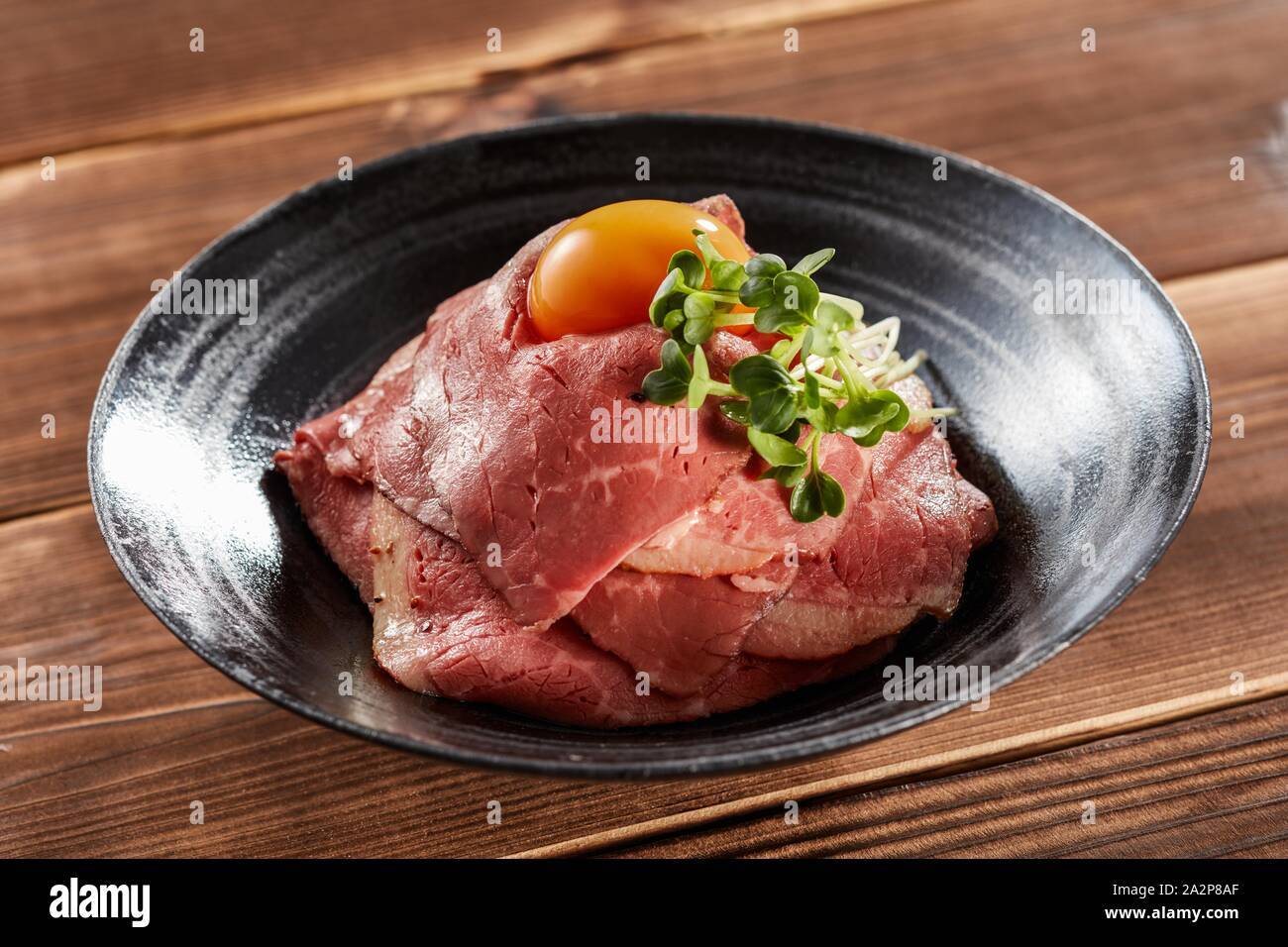 Roast beef rice bowl Stock Photo Alamy