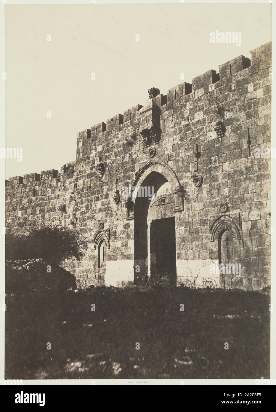 Auguste Salzmann, French, 1824-1872, Jerusalem-Porte de David, between 1850 and 1854, printed between 1854 and 1856, calotype print, Image: 13 × 9 inches (33 × 22.9 cm Stock Photo