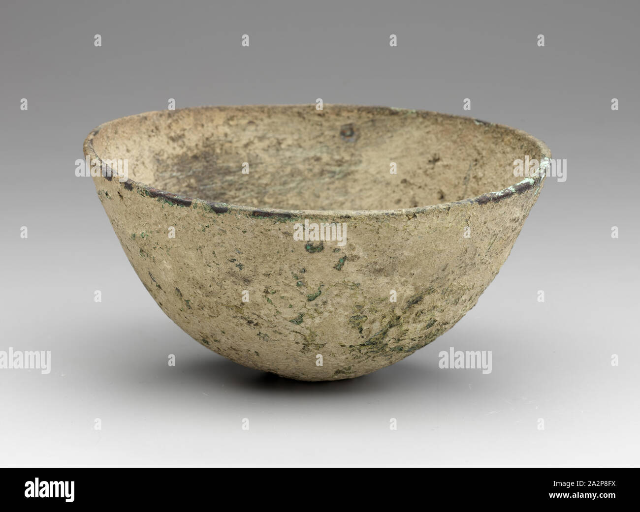 Etruscan, Bronze Bowl, 2nd or mid-1st century BCE, bronze, Overall: 3 × 6 1/2 inches (7.6 × 16.5 cm Stock Photo