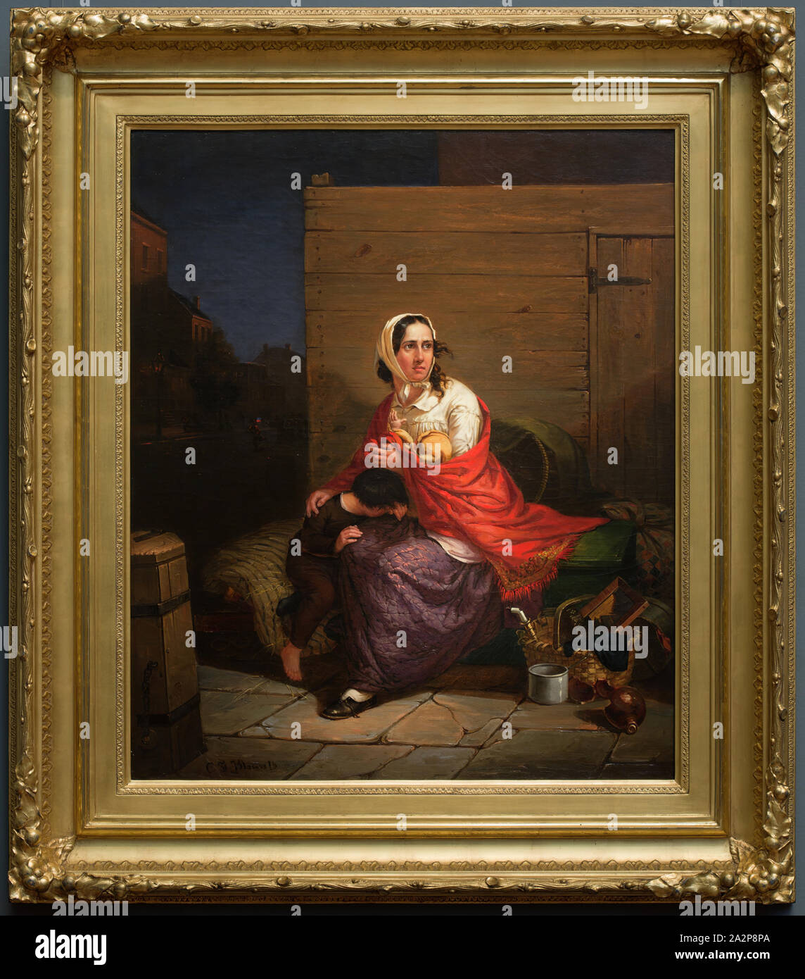 Charles F. Blauvelt, American, 1824 - 1900, Burnt Out, 1849, oil on canvas, Overall: 30 × 25 1/4 inches (76.2 × 64.1 cm Stock Photo