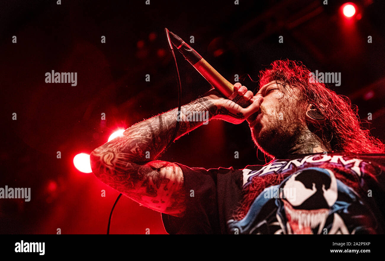 Copenhagen Denmark 02nd Oct 2019 The American Deathcore Band Chelsea Grin Performs A Live Concert At