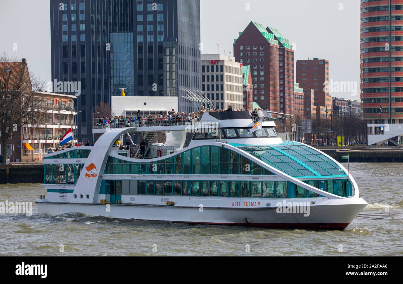 Rotterdam, Netherlands, the river Nieuwe Maas, round trip boat of the Spido harbour cruises, Stock Photo