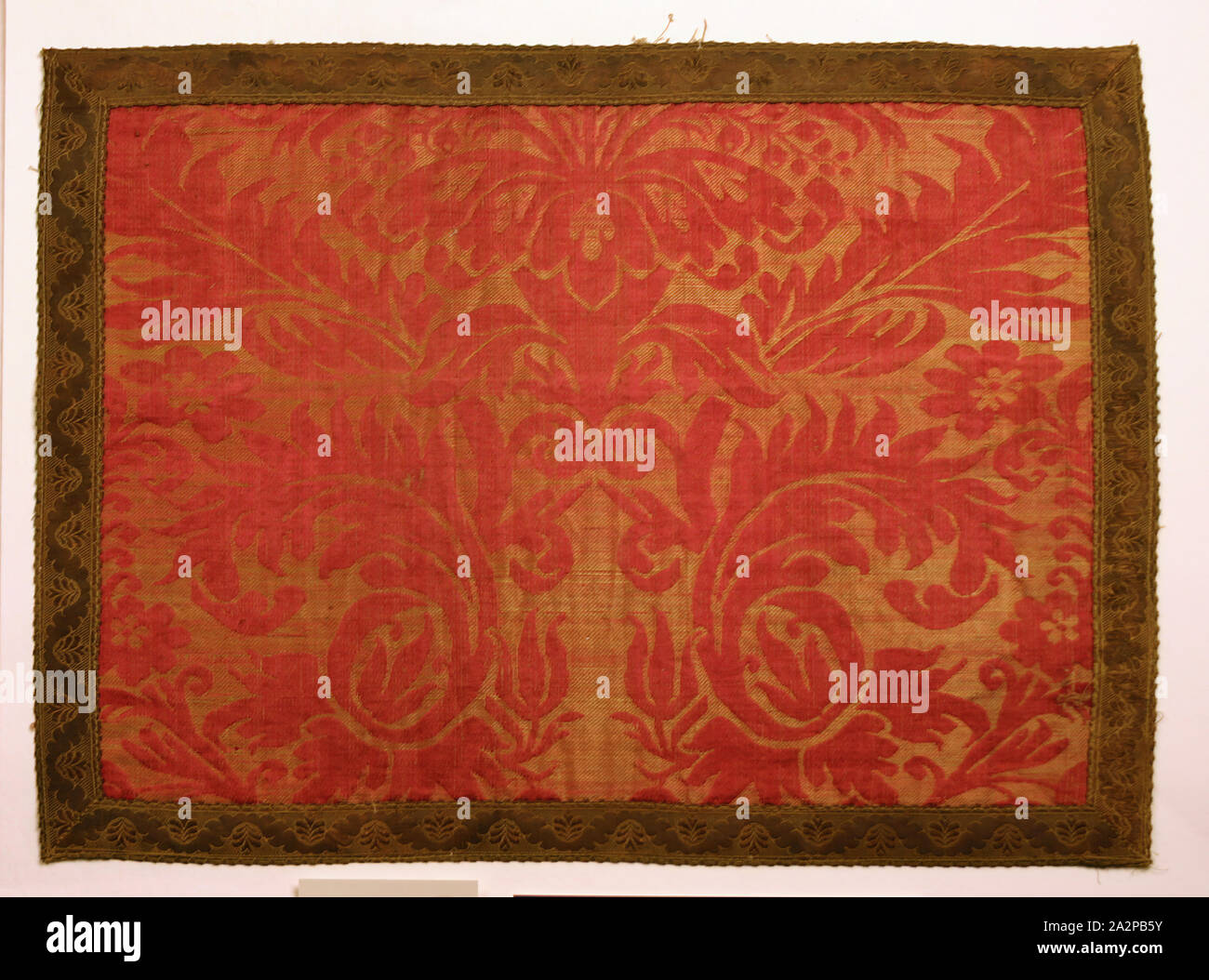 Unknown (Spanish), Textile Fragment, 17th Century, Lampas, 18 x 22 in Stock Photo