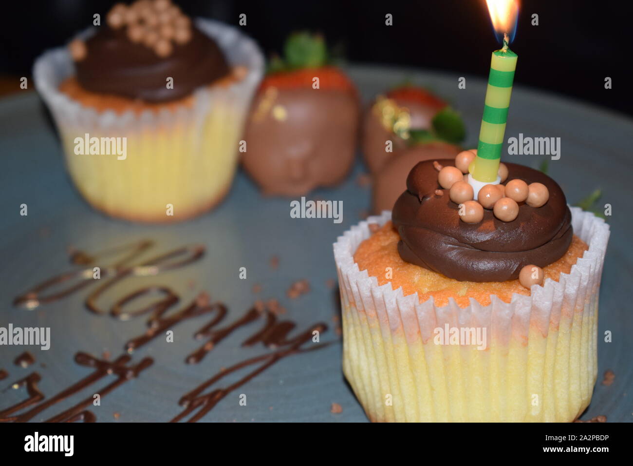 Cake for birthday in London. Food is our passion. Stock Photo