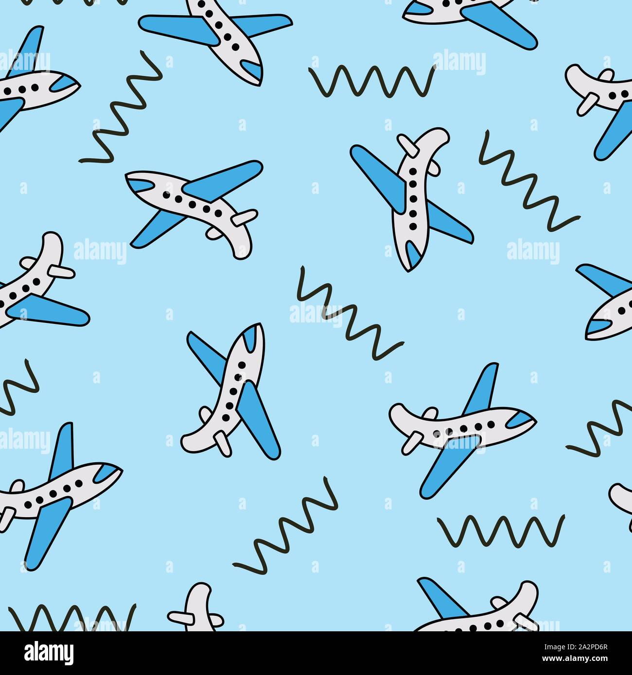 Cartoon airplane flying in the sky seamless repeating background. Flat design with black squiggles, useful for travel projects Stock Vector Image & Art - Alamy Cartoon airplane flying in the sky seamless repeating background. Flat design with black squiggles, useful for travel projects Stock Vector Image & Art - Alamy