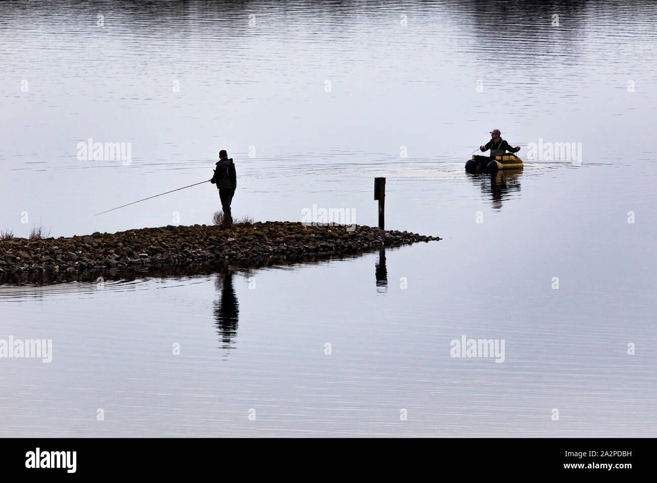 Angler silhouette hi-res stock photography and images - Alamy