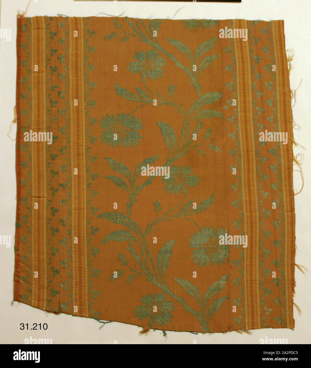 Unknown (Spanish), Textile Fragment, late 18th Century, Lampas, 14 3/4 x 12 3/4 in Stock Photo
