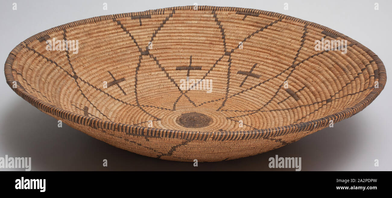 Apache, Native American, Basket, 19th century, willow and devil's claw (martynia), Overall: 4 5/8 × 21 1/4 inches (11.7 × 54 cm Stock Photo