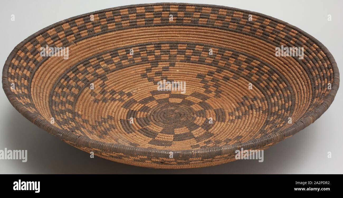 Apache, Native American, Basket, 19th century, willow and devil's claw (martynia), Overall: 4 × 17 inches (10.2 × 43.2 cm Stock Photo