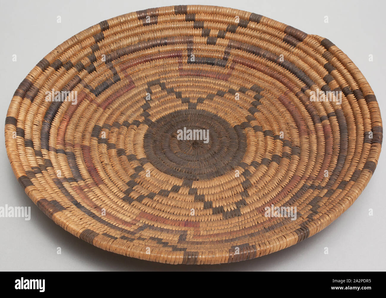 Apache, Native American, Basket, 19th century, willow and devil's claw (martynia), Overall: 1 5/8 × 9 7/8 inches (4.1 × 25.1 cm Stock Photo