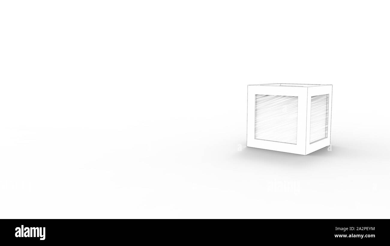 3d rendering of a plain box crate isolated in white background Stock ...