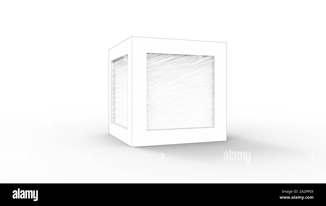 3d rendering of a plain box crate isolated in white background Stock ...