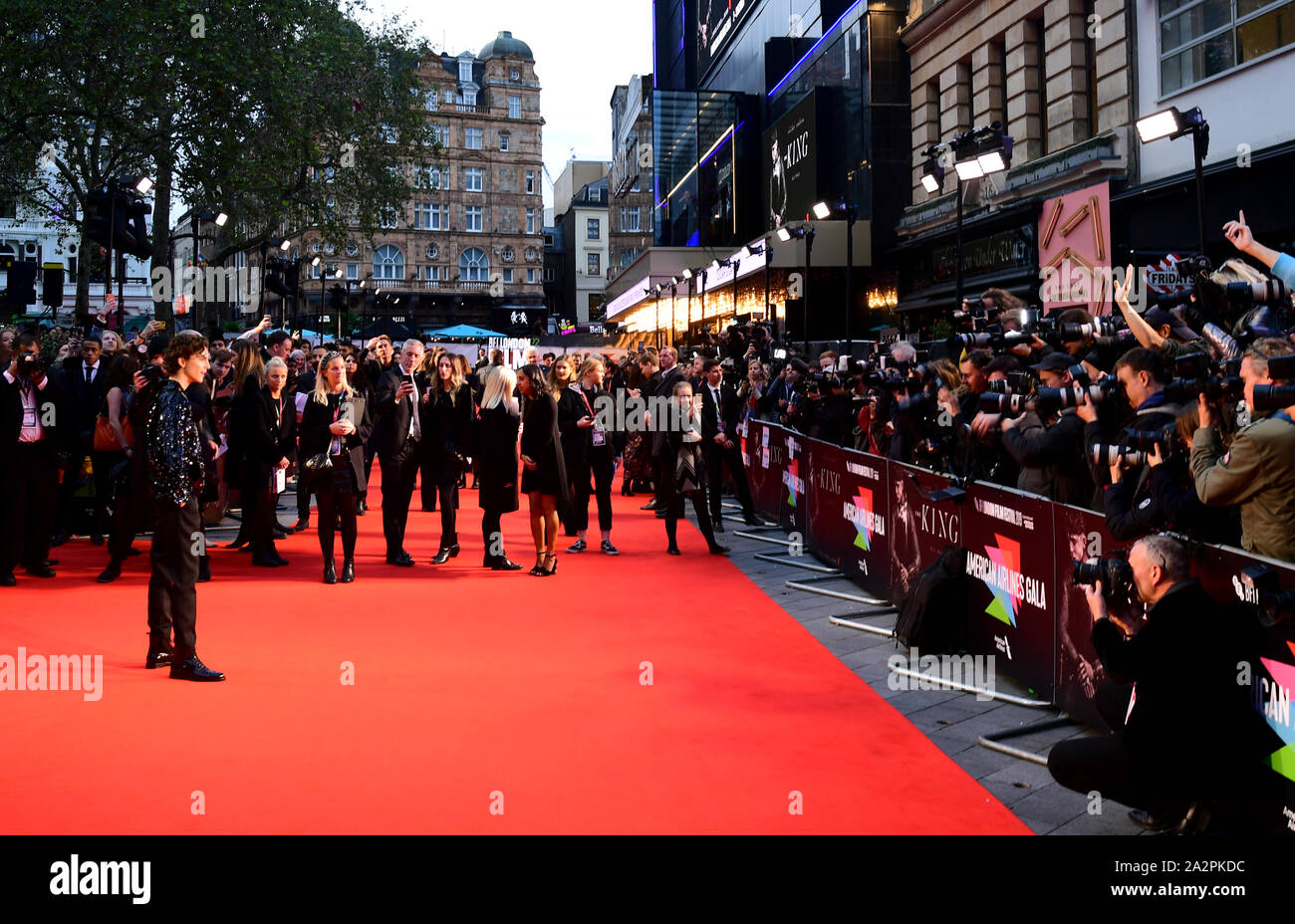 Timothée Chalamet in Louis Vuitton at The King BFI London Film Festival  Premiere - Tom + Lorenzo