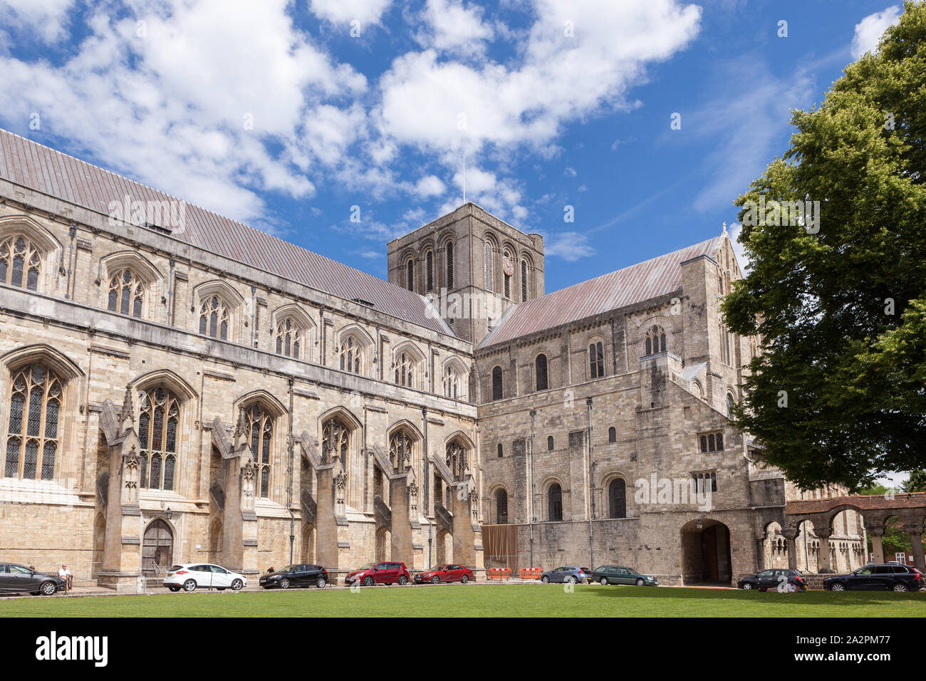 The south transept of Winchester Cathedral. Stock Photo