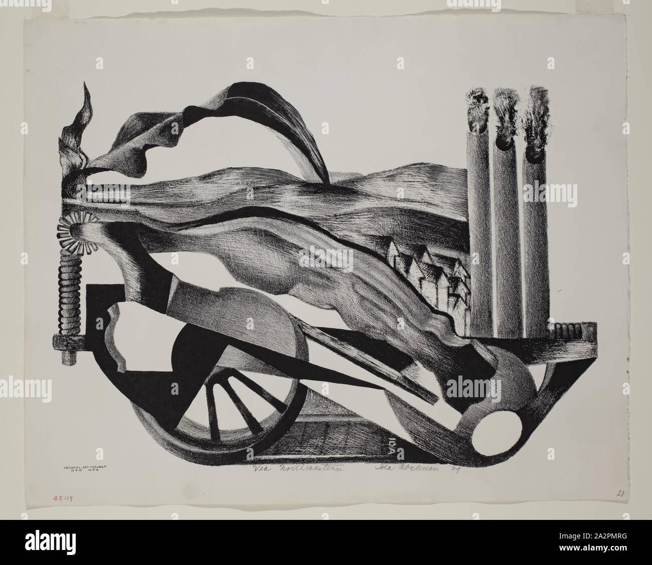 ida abelman american 1910 2002 via northwestern 1939 lithograph printed in black ink on wove paper image 10 78 14 38 inches 276 365 cm 2A2PMRG