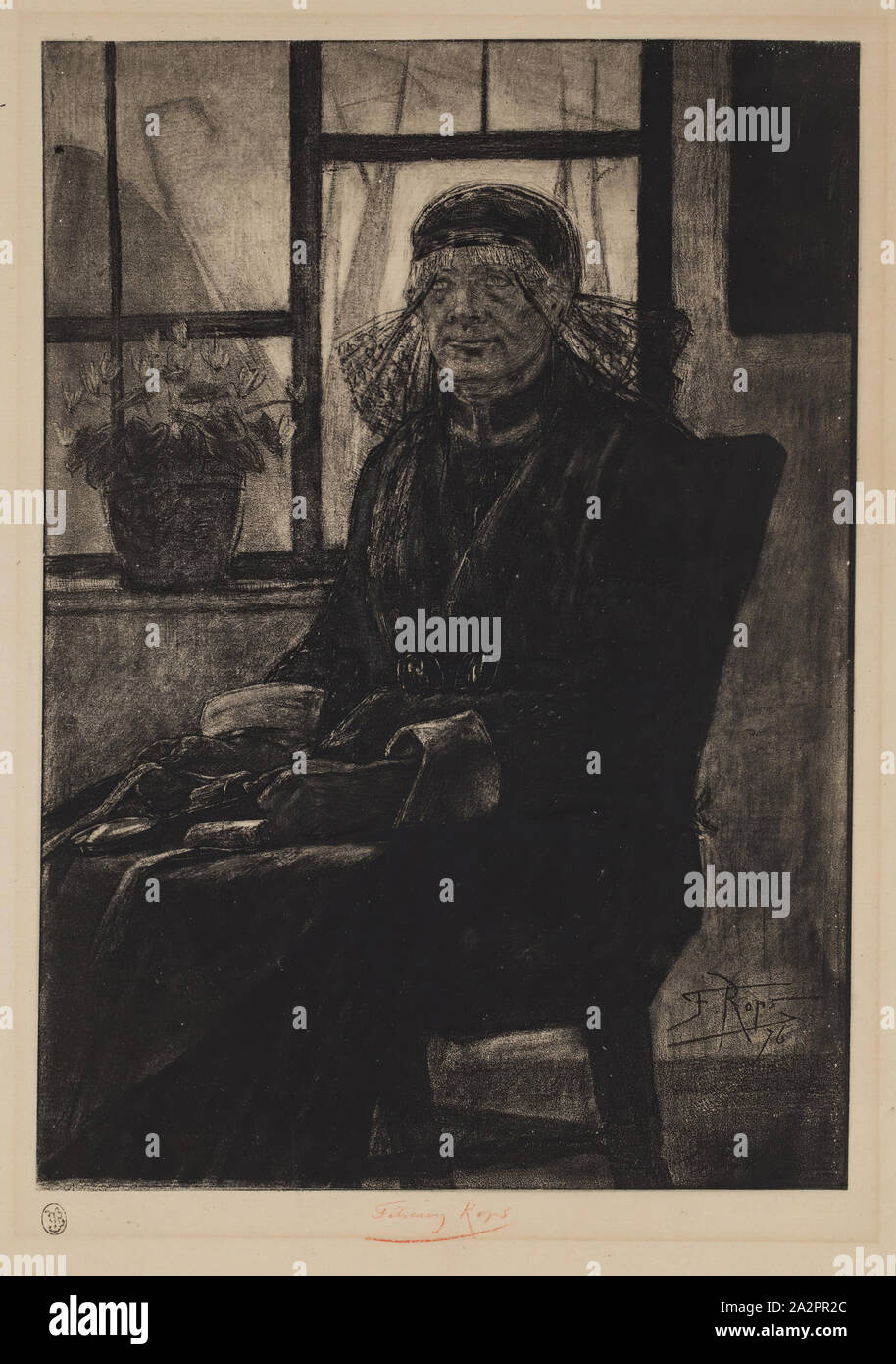F licien Joseph Victor Rops Belgian 1833 1898 L Experte En Dentelles 