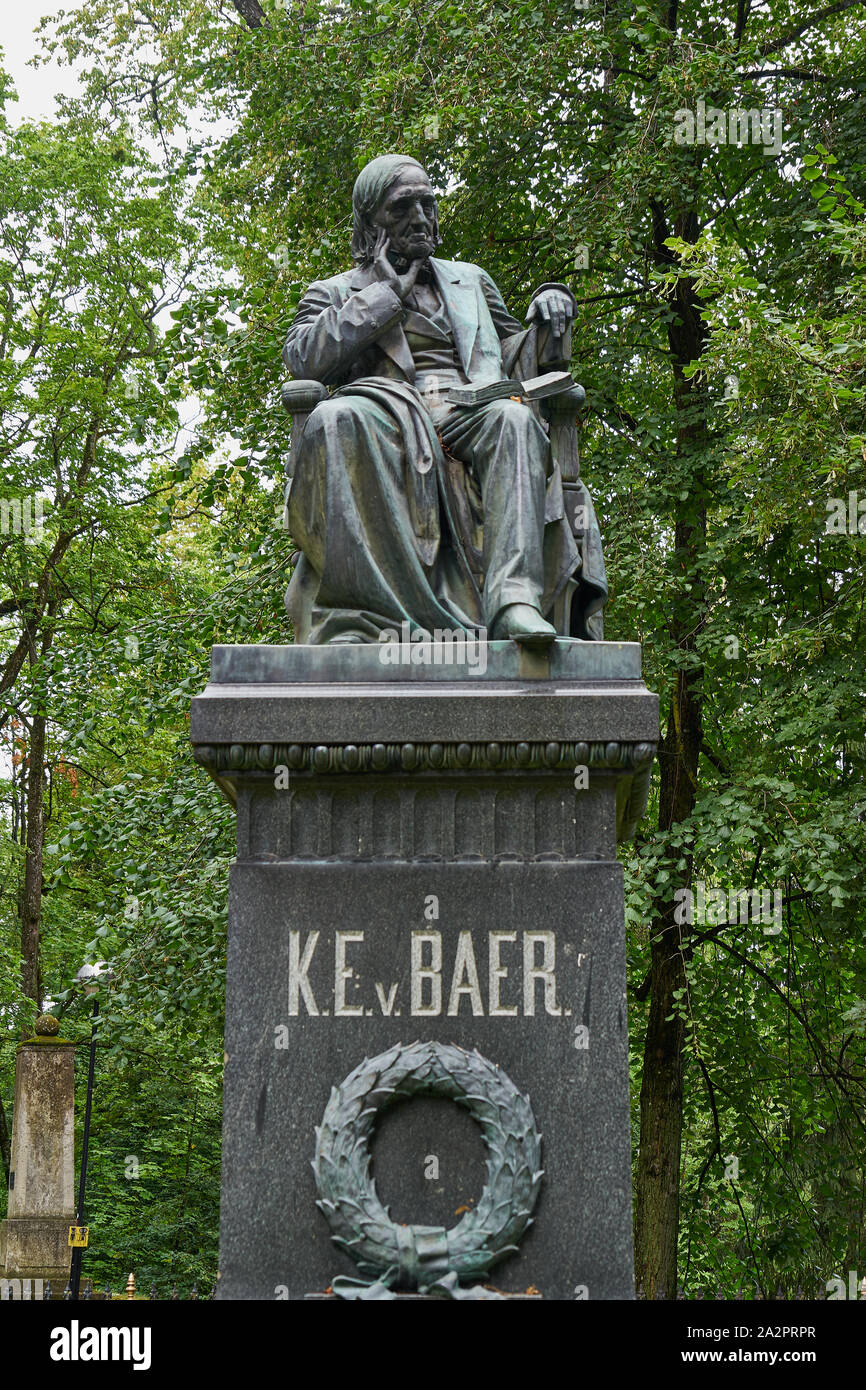 Statue des Karl Ernst Von Baer, Skulpturenparkhügel, Tartu, Estland, Europa Stock Photo