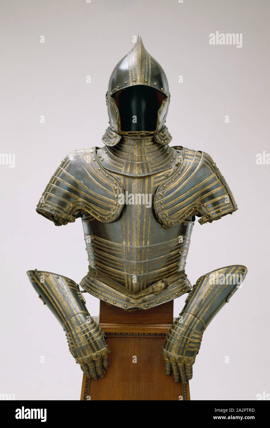 Half-Armor, ca. 1600, steel, brass, cloth, silk, leather, gilding
