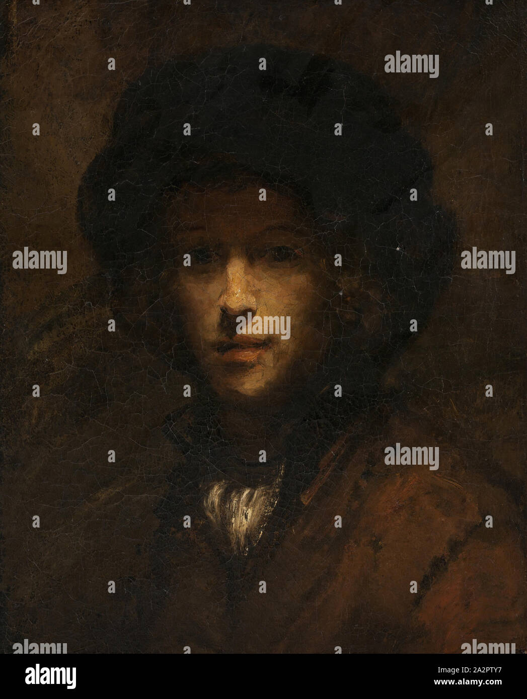 Unknown (Dutch), manner of Rembrandt Harmensz van Rijn, Dutch, 1606-1669, Rembrandt's Son Titus, 1641/1668, oil on canvas, Unframed: 21 1/4 × 17 1/8 inches (54 × 43.5 cm Stock Photo