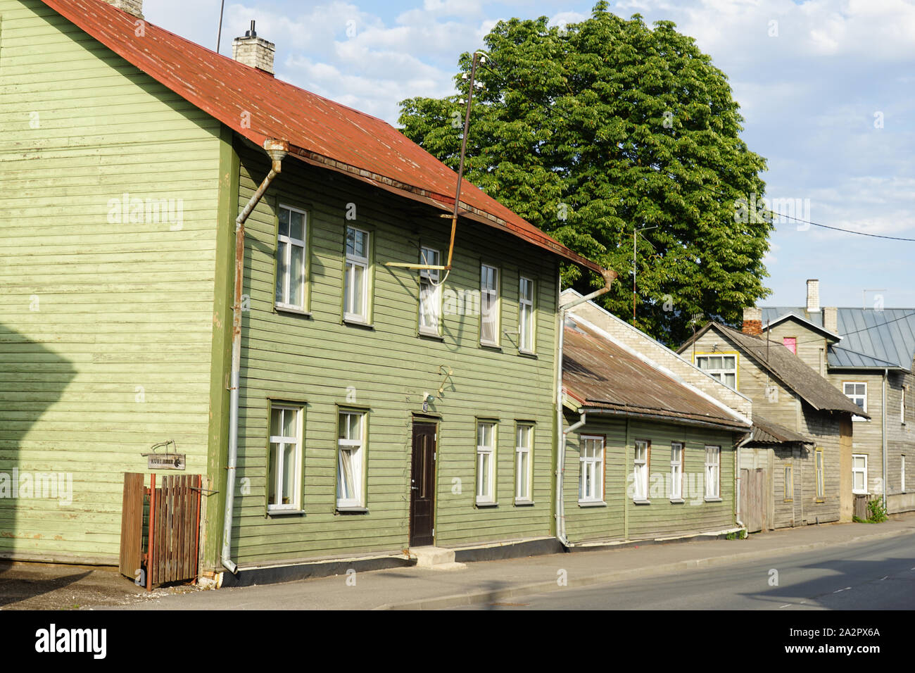 Holzhäuser, Tartu, Estland, Europa Stock Photo