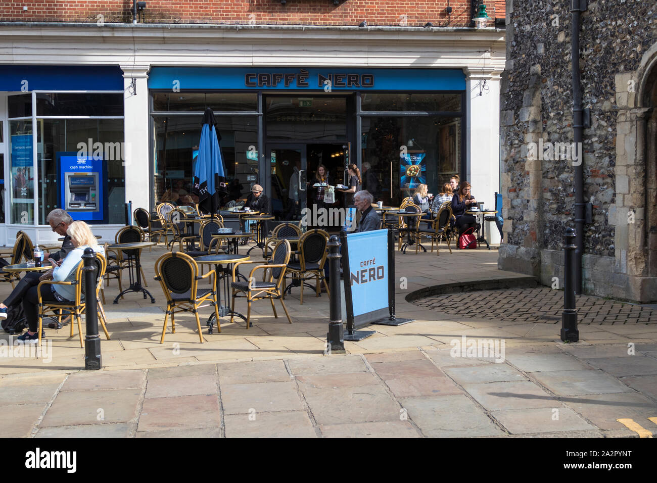 Caffe nero shop front, high street store front, canterbury, kent, uk Stock Photo