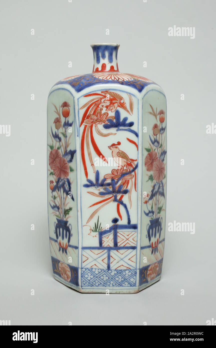 Unknown (Japanese), Vase, 18th Century, Old Imari ware, enameled porcelain, Overall: 9 1/2 inches × 4 1/2 inches × 4 inches (24.1 × 11.4 × 10.2 cm Stock Photo