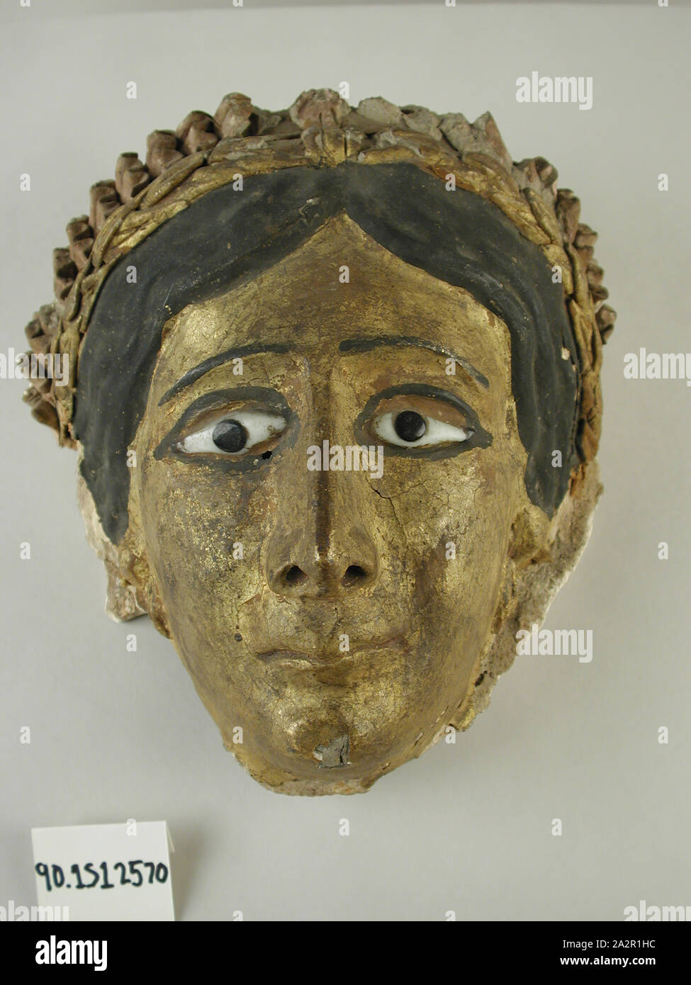 Egyptian, Mummy Mask of a Woman, 2nd Century AD, painted plaster, 11 1/8 x 9 1/2 x 5 5/8 in. (28.3 x 24.13 x 14.3 cm Stock Photo