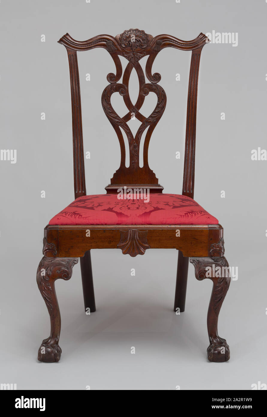 Unknown (American), Chair, between 1760 and 1790, mahogany, Overall: 40 × 23 1/2 × 21 1/2 inches (101.6 × 59.7 × 54.6 cm Stock Photo