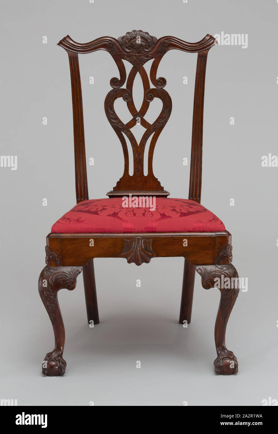 Unknown (American), Chair, between 1760 and 1790, mahogany, Overall: 40 × 23 1/2 × 21 1/2 inches (101.6 × 59.7 × 54.6 cm Stock Photo