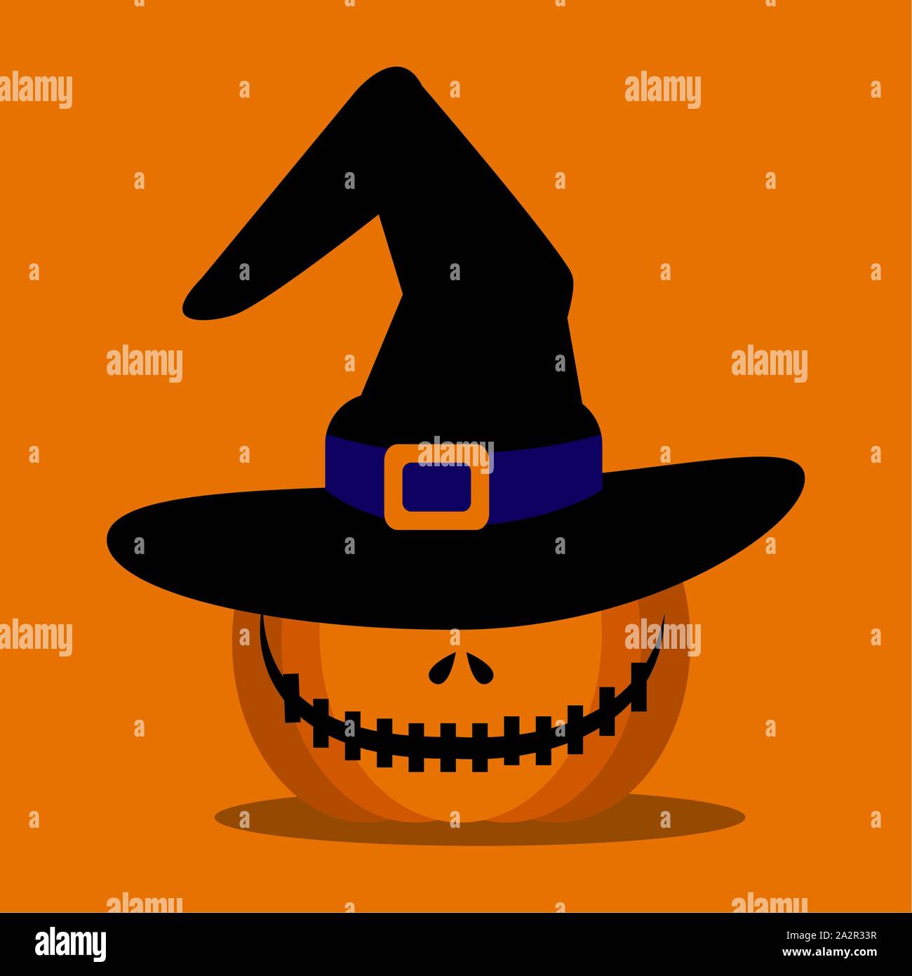 halloween pumpkin with hat witch Stock Vector Image & Art - Alamy