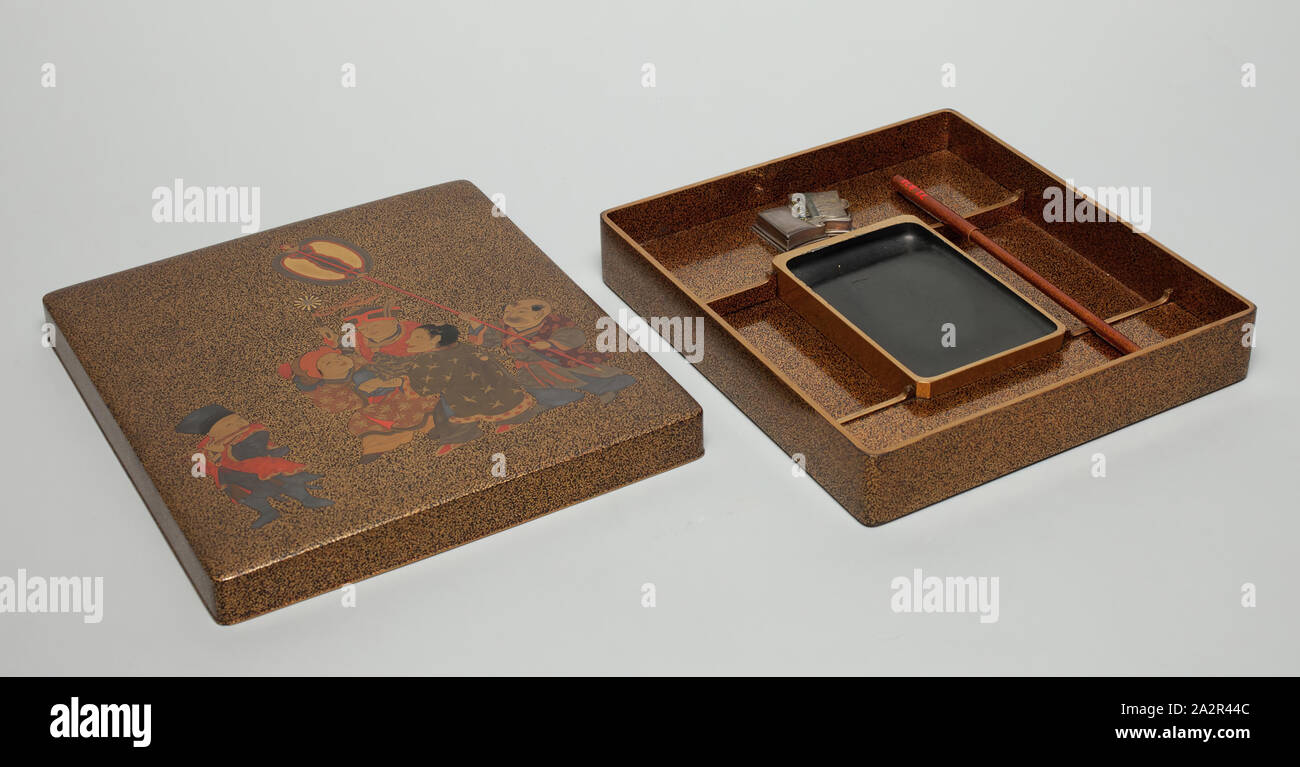 Labeled Japanese Writing Box Unknown (Japanese), Writing Box, middle 19th Century, Wood, lacquer ...