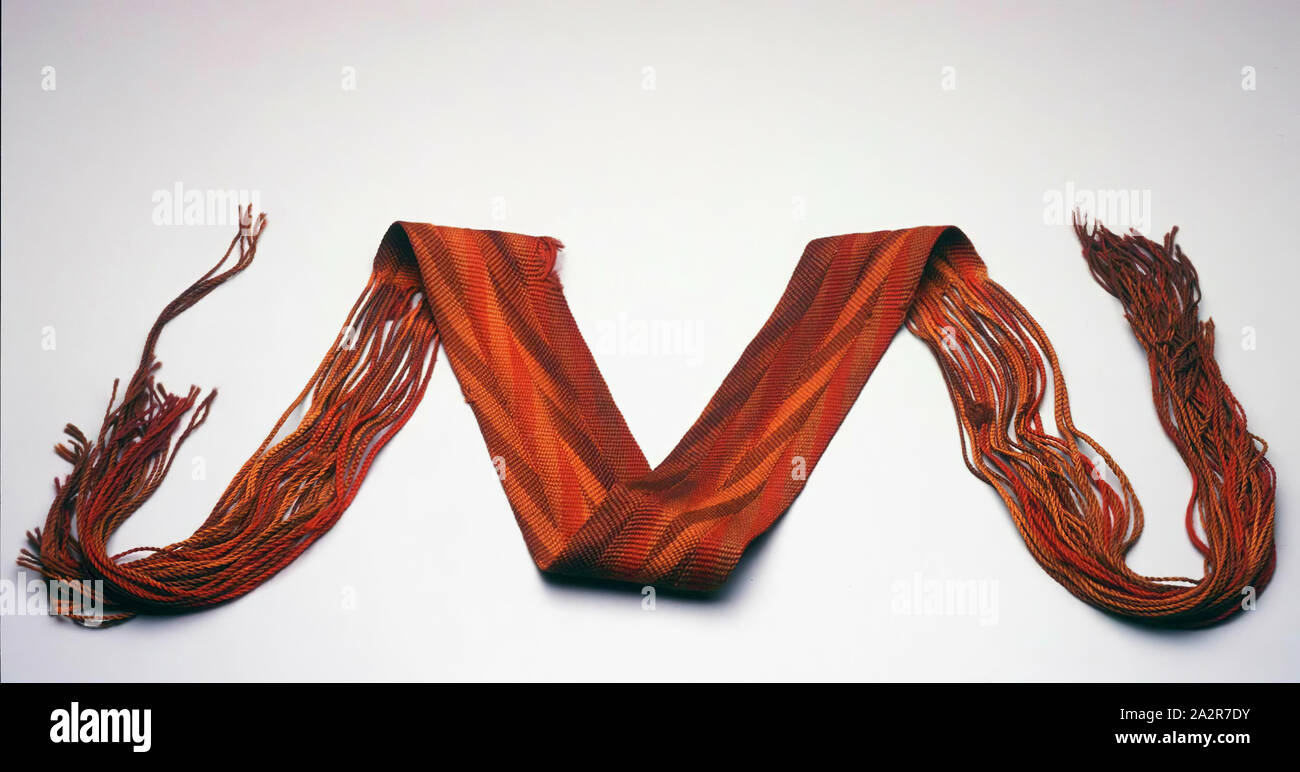 Native Sashes Meskwaki, Native American, Sash, ca. 1860, yarn, Overall (maximum): 30 ...